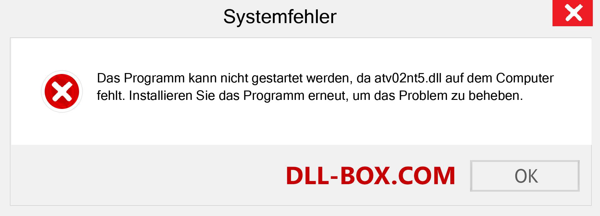 atv02nt5.dll-Datei fehlt?. Download für Windows 7, 8, 10 - Fix atv02nt5 dll Missing Error unter Windows, Fotos, Bildern